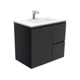 Fienza 750mm Vanessa Top With Fingerpull Cabinet Wall Hung - Satin Black
